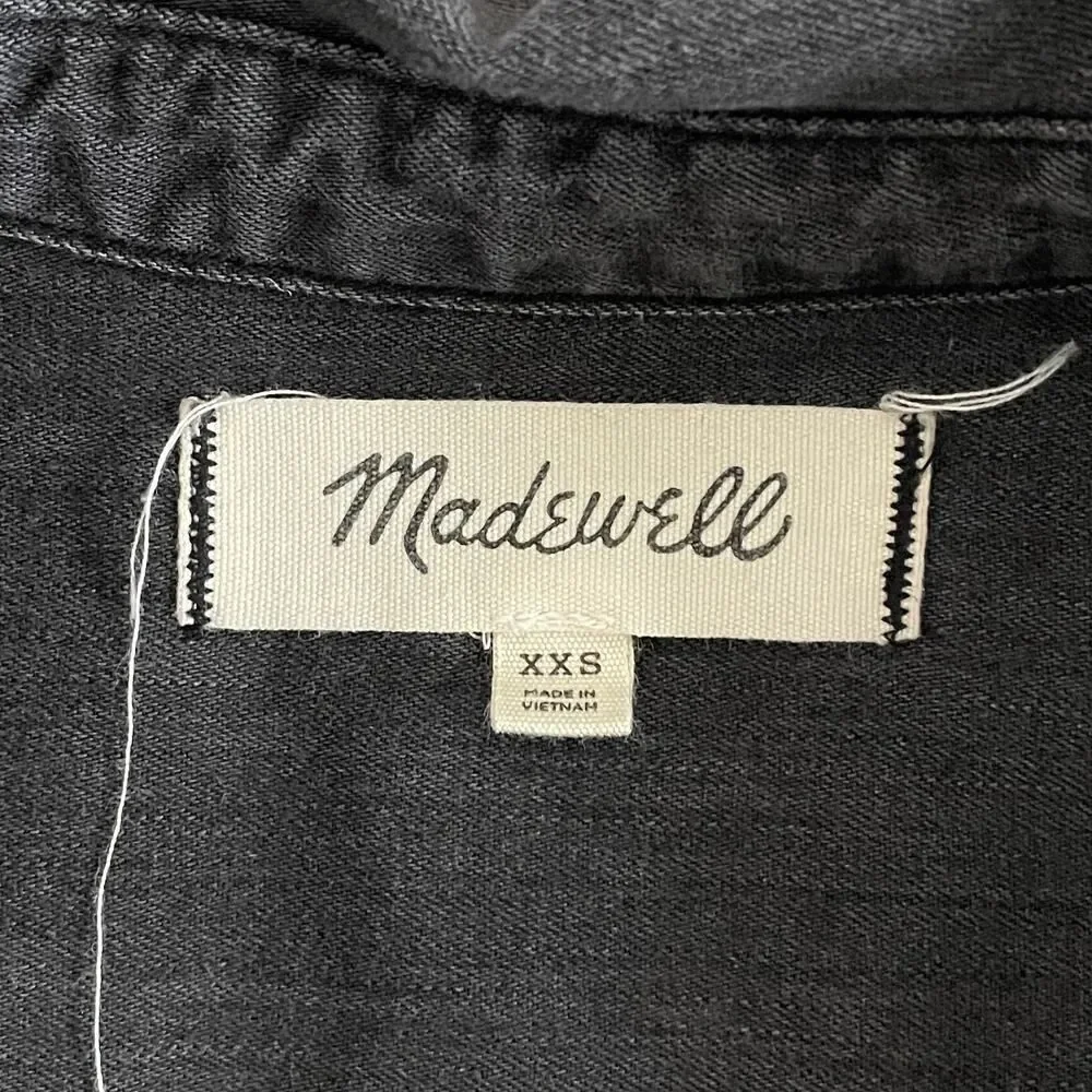 Madewell Denim Oversized Ex-Boyfriend Shirt - Size: XXS - Picture 3 of 5